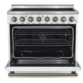 thumbnail image 2 of Forno Paolo 36 Inch White Freestanding Electric Range, Stainless Steel, 5.44 cu.ft, True Convection Oven, Energy Efficient, 2 of 10