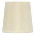 thumbnail image 2 of Chandelier Lamp Shade 4 Inch Eggshell Retro Drum Set of Six Clips Onto Bulb, 2 of 3