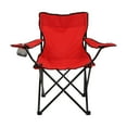 thumbnail image 2 of Folding Chair Strong Steel Structure Oxford Cloth Portable Camping Chair with Arm Chair Cup Holder Red, 2 of 12