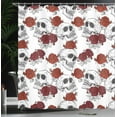 thumbnail image 4 of Ambesonne Halloween Shower Curtain, Roses Gothic Skull, 69"Wx70"L, Grey, 4 of 5