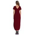thumbnail image 2 of SIEANE Women's Short Sleeve V-Neck Split Maxi Dress with Pocket, 2 of 5