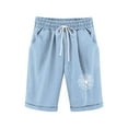 thumbnail image 2 of Toddler Kids Girls Casual Bermuda Shorts Drawstring Elastic Waistband Beach Shorts 3-13 Years, 2 of 4