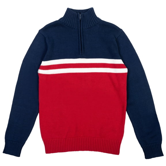 Cozeeme Toddler Boys Half-Zip Long Sleeve Sweater Red 4T