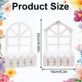 thumbnail image 3 of Window Planter Box, White Outdoor Rail Planter, Wooden Flower Pots with Fence, Rustic Window Sill Plant Holder for Indoor Decor Wedding Centerpiece & Photography Prop, Triangular, 3 of 6