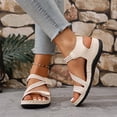thumbnail image 5 of IWRICH Orthopedic Wedge Sandals for Women Dressy Summer Comfortable Walking Wide Width Sandals Arch Support Ankle Strap Sport Open Toe Platform Footwear White 9.5, 5 of 9