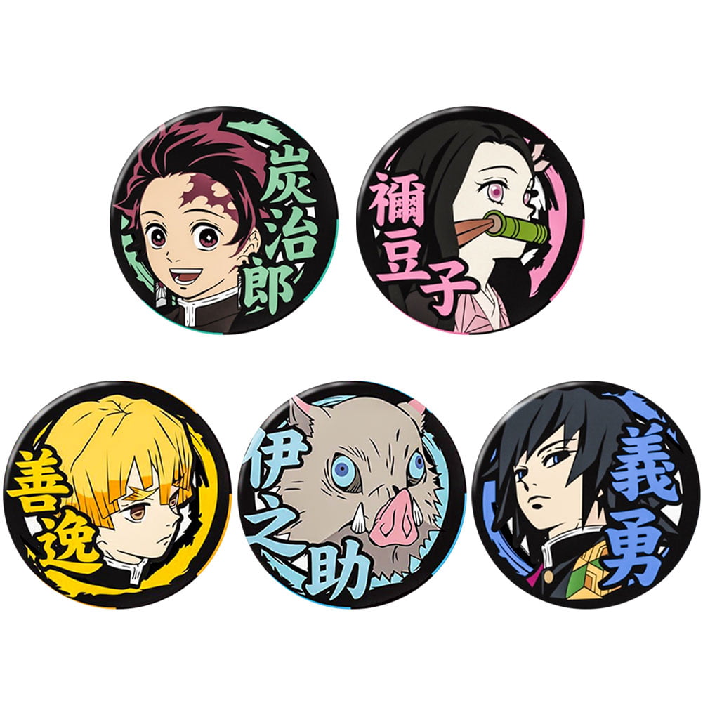 Anime Demon Slayer Character Badge Brooch Pin Button set of 5 Miku BT 21 