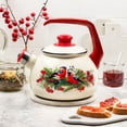 thumbnail image 3 of METALAC Bullfinch Enamel Whistling Kettle with Ergonomic Handle 2.7 Qt (2.5 L) Stovetop Kettle Vintage Tea Pot for Stove Top Enamelware Kitchen Teapot, Red, 3 of 4