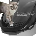 thumbnail image 6 of Cat Litter Box Thickening Kitty Sandbox Semi-enclosed High Side Splashproof Pet Bedpans with Litter Scoop Cleaning Cat Supplies, 6 of 8