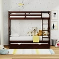 thumbnail image 2 of Plana Solid Wood Twin Over Twin Bunk Bed and Trundle in Espresso, 2 of 8