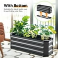 thumbnail image 3 of King Bird 3x1x1 ft Galvanized Metal Raised Garden Bed with Bottom Closed - Elevated Planter Box for Indoor, Outdoor, Patio & Balcony Gardening Dark Gray, 3 of 8