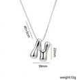 thumbnail image 2 of Weloille Sliver Bubble Letter Necklace for Women, Sliver Plated Initial Letter Pendant Necklace Dainty Charm Necklaces for Women Trendy Custom Name Necklace Jewelry (Letter N), 2 of 2