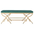 thumbnail image 5 of SAFAVIEH Juliet Modern Glam Rectangular Bench, Emerald/Gold, 5 of 10