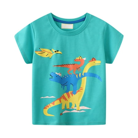 

Summer T Shirts For Boys Dinosaur Pattern Short Sleeved T Shirt Childrens Male Baby Middle And Small Childrens Short Sleeved Top Childrens Clothing Short Sleeved