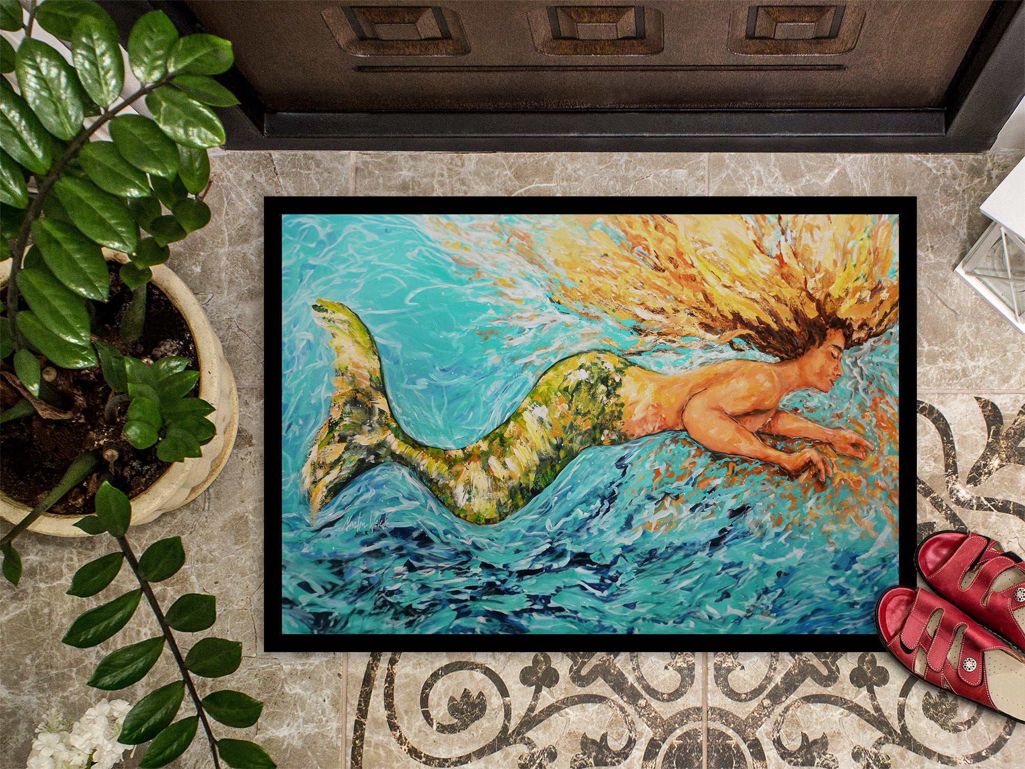 Carolines Treasures MW2094MAT 18 x 27 in. Mermaid After Your Heart Doormat