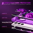 thumbnail image 4 of Casetego for Samsung Galaxy S23 Ultra 5G Case,Glow in The Dark Three Layer Heavy Duty Shockproof Protection Hard Plastic Bumper+Soft Silicone Case,Deep Rose, 4 of 7