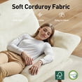 thumbnail image 6 of CHITOOMA 66" Futon Sofa Bed with Adjustable Backrest and 6-Level Armrests, White Corduroy Convertible Futon Couch, Comfy Loveseat for Small Spaces, Apartment or Office, 6 of 11