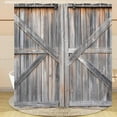 thumbnail image 2 of Wooden Barn Door Shower Curtain, Rustic Wooden Garage Door Shower Curtain Vintage Wood Farmhouse Shower Curtain, Country Barn Door Shower Curtain with Hooks, 72X72 Inch, Grey, 2 of 3