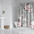 thumbnail image 3 of Floral Shower Curtain Watercolor Botanical Bathroom Decor Rustic Flower Design Fabric Bath Curtain for Tub Country Style Home Accessories with Hooks，72x84in(180*210cm), 3 of 5