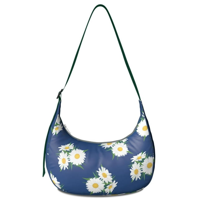 Small Crossbody Purse featuring Daisy Artwork Adjustable Strap Lightweight Nylon Vintage Aesthetic Suitable for Daily Use