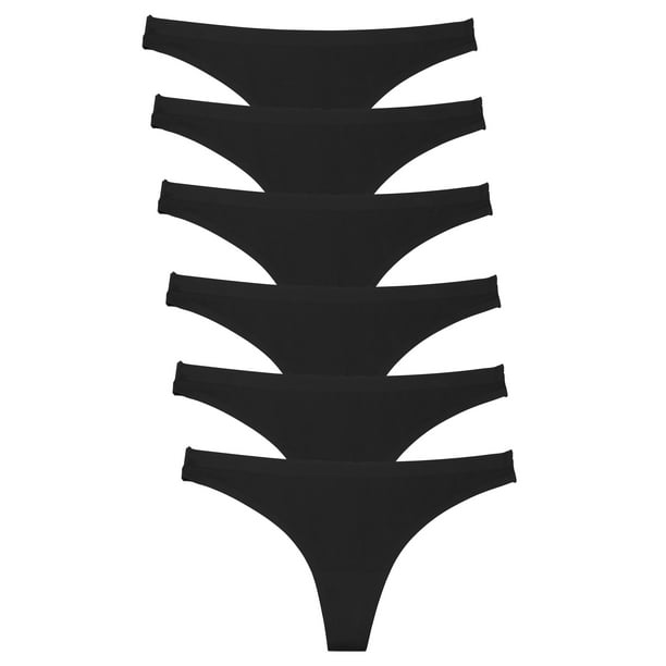 FINETOO Seamless Thongs for Women breathable Low Rise Panties Invisible Hipster Underwear No