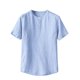 thumbnail image 1 of Camisas de Manga Corta de los Hombres de Verano Casual de Color Sólido de Cuello Redondo para el Hogar Y el Uso Diario, 1 of 4