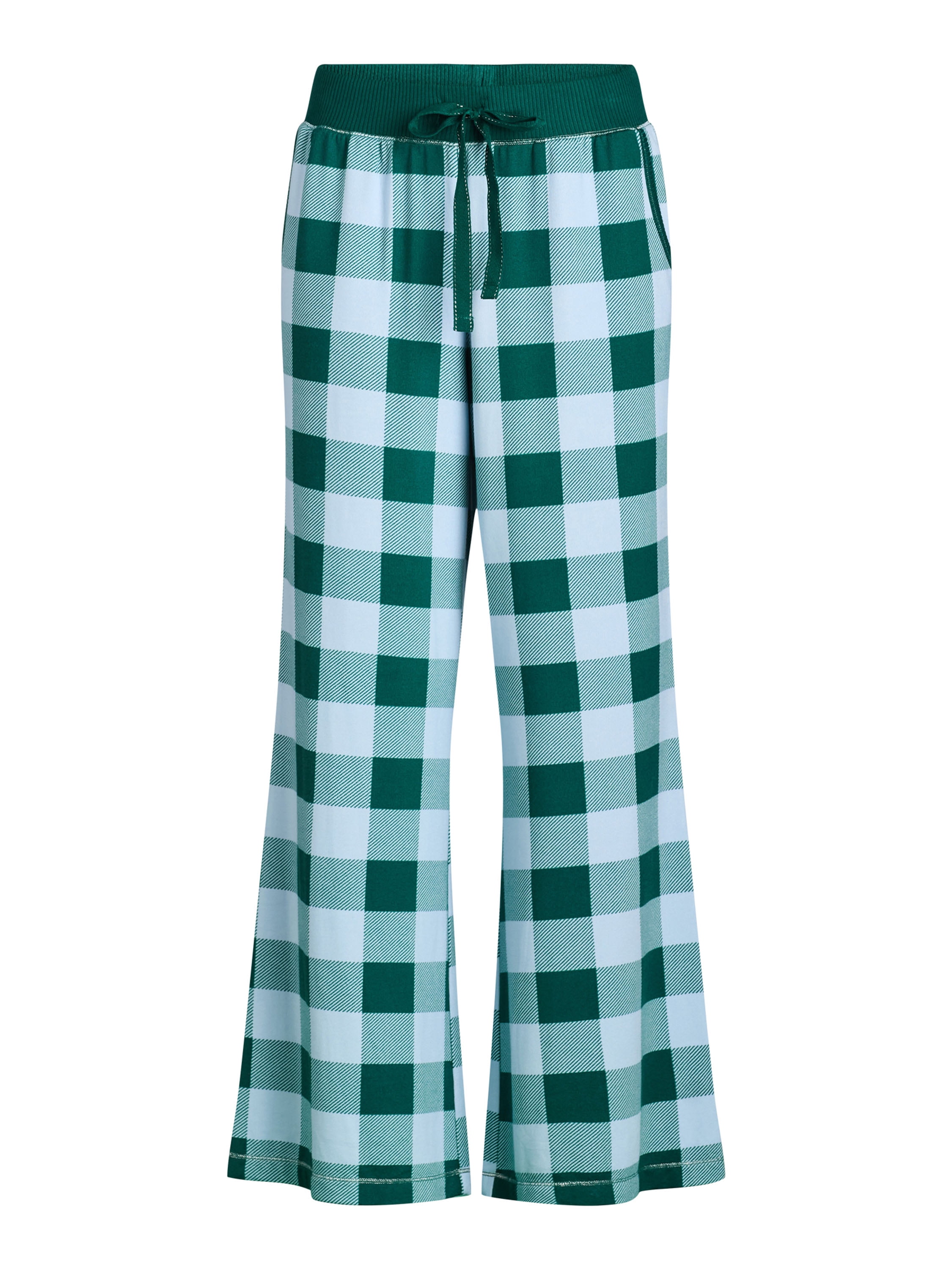 Joyspun Women's Hacci Knit Buffalo Plaid Sleep Pants, 30.5” Inseam, Sizes XS-3X