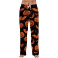 thumbnail image 2 of Halloween Mens Pajama Pants Halloween Pumpkins Lounge Pants Sleepwear Pajama Pants Soft Long Sleep Lounge Pjs Bottoms with Pockets, 2 of 5