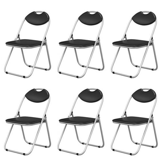 Kepooman Dining Chair, Bar Chair, Coffee Chair,6 Pieces U-Shape Folding Chairs with Hollow Handle