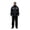 Black, variant on Unir Unisex Two‑Piece Rain Suit, Hooded Raincoat With Reflective Tape And Matching Rain Pants, Heavy‑Duty Windproof Rain Gear For Cycling Work Outdoor, L‑XXXXL , 1 Coat 1 Pant Set