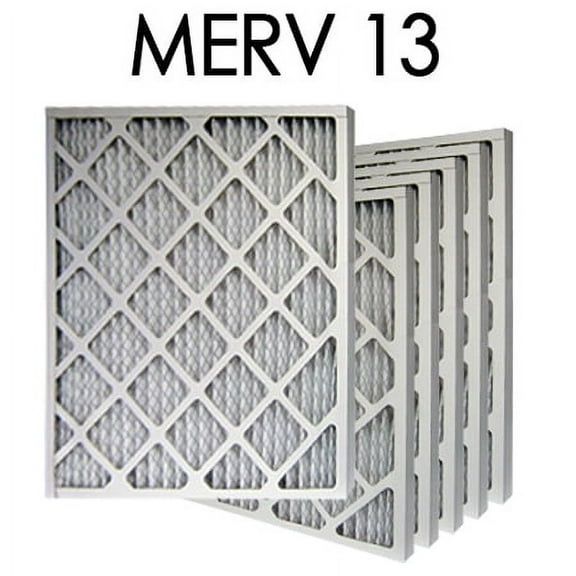 16x30x1 MERV 13 Pleated Air Filter 6PK | 15.625x29.625x.75 - Actual Size