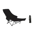 thumbnail image 3 of Silla reclinable de sillón de chaise plegable para la pesca al aire libre Negro, 3 of 8