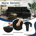 thumbnail image 4 of Convertible Sectional Sofa Couch, Modern L-Shaped Couch 3-Seat Sofa, Reversible Sectional, Black, 4 of 6