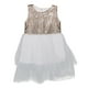 thumbnail image 2 of Vestido de niña de flores con lentejuelas doradas, lazo, espalda descubierta, vestido de fiesta, vestidos de dama de honor 110cm, 2 of 9