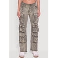 thumbnail image 4 of Women's Acid Wash Straight Leg Utility Jeans, 4 of 5