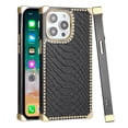 thumbnail image 3 of For iPhone 15 Pro Premium PU Leather Heart Hybrid Case - Black, 3 of 3