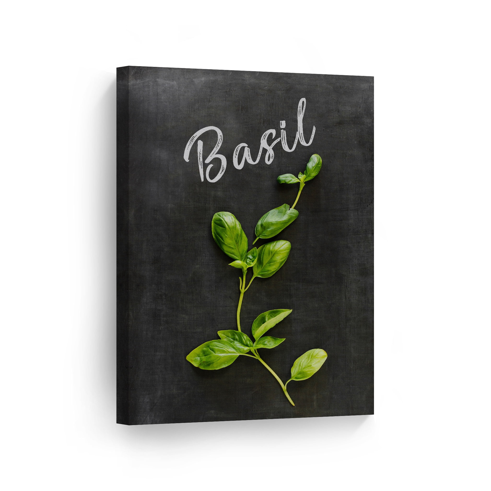 Smile Art Design Basil Lettering on Blackboard Kitchen Canvas Wall Art ...