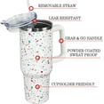 thumbnail image 2 of 40 oz Tumbler with Handle and Straw Lid | Vacuum Insulated Leak Proof Tumbler | Stainless Steel Water Bottle Cup Gifts for Dads Moms Women Men Him Her | Green Marble, 2 of 6