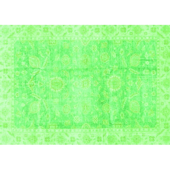 Ahgly Company Indoor Rectangle Oriental Green Traditional Area Rugs, 2' x 5'