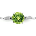 thumbnail image 5 of Sterling Silver Rhodium Peridot & Cz Ring (Size 8) Made In China qr638-8, 5 of 5