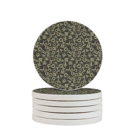 

Circular Drink Coasters Set Camouflage Pattern Beautiful Home Decor Diatomite Heat-Resistant Diatomite Protect Table Countertop