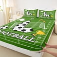 thumbnail image 4 of Erosebridal Cartoon Football Court Bed Sheets,Kawaii L Alphabet King Sheets For Soccer Lovers 4pcs, 4 of 6