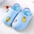 thumbnail image 2 of Kids Fluffy Sandals Cartoon Cute Thick Slip on Slippers Winter Slides with Strap, 2 of 10