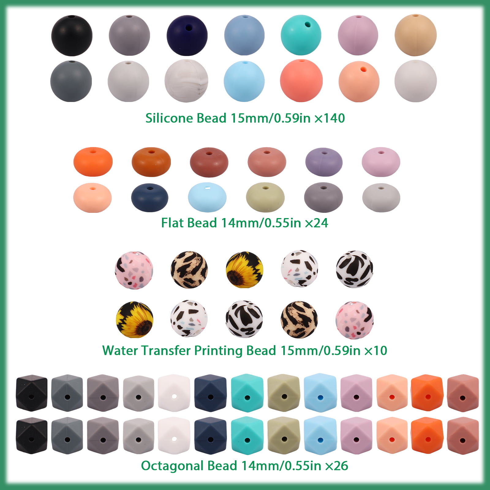 200Pcs Silicone Beads For Keychain Making Kit, Multiple Styles Shapes 15Mm  Silicone Beads Bulk Rubber Beads Durable Easy Install - AliExpress