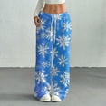thumbnail image 2 of Hearthz Fuzzy Pajama Pants Christmas Fluffy Fleece Elastic Waist Wide Leg Sleep Pants with Pockets Fall Winter Warm Pj Bottoms, 2 of 6
