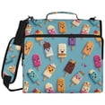 thumbnail image 2 of Zipper Binder with Shoulder Strap 2 inch 3 Ring Waterproof File Folder Organizer Bag 500 Sheet Cute Various Colors Popsicles, 2 of 8