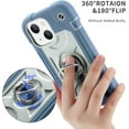 thumbnail image 5 of KOMI Compatible with iPhone 14 Case/iPhone 13 Case 6.1 Inch with Built-in 360°Rotating Ring Stand, Military Grade Drop Protection Full Body Rugged Heavy Duty Protective Cover Blue, 5 of 7