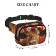 thumbnail image 4 of Fotbe White And Red Daisy Cow Cangurera Cuadrada con Estampado de Doble Capa, Bolsa de Cintura Ajustable Mini para Hombres y Mujeres, 4 of 9