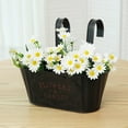 thumbnail image 2 of 1PCS Metal Hanging Flower Pots for Fence - 11" Vintage Style Iron Planter Buckets with Detachable Hooks - Outdoor Gardening Supplies for Railing, Window & Privacy Fence Decor, 2 of 4
