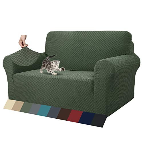 2 Seater, Dark Grey Super Stretch Non Slip Love Seat Sofa Cover for Dogs Pet Friendly Elastic Furniture Protector Loveseat Slipcovers MAXIJIN Creative Jacquard Couch Covers for 2 Seater