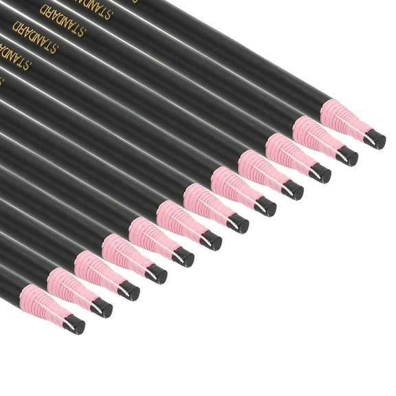 Uxcell Peel-Off China Markers, 24 Pack Grease Wax Pencils Wood for Glass Drawing Vinyl Metal, Black